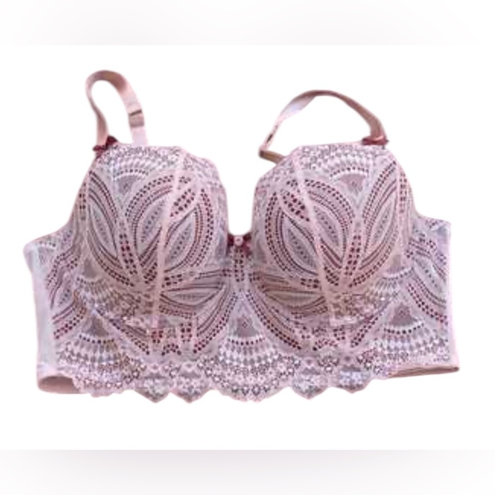 Cacique Women's Blush Lace Longline Boost Balconette Bra - Picture 7 of 7